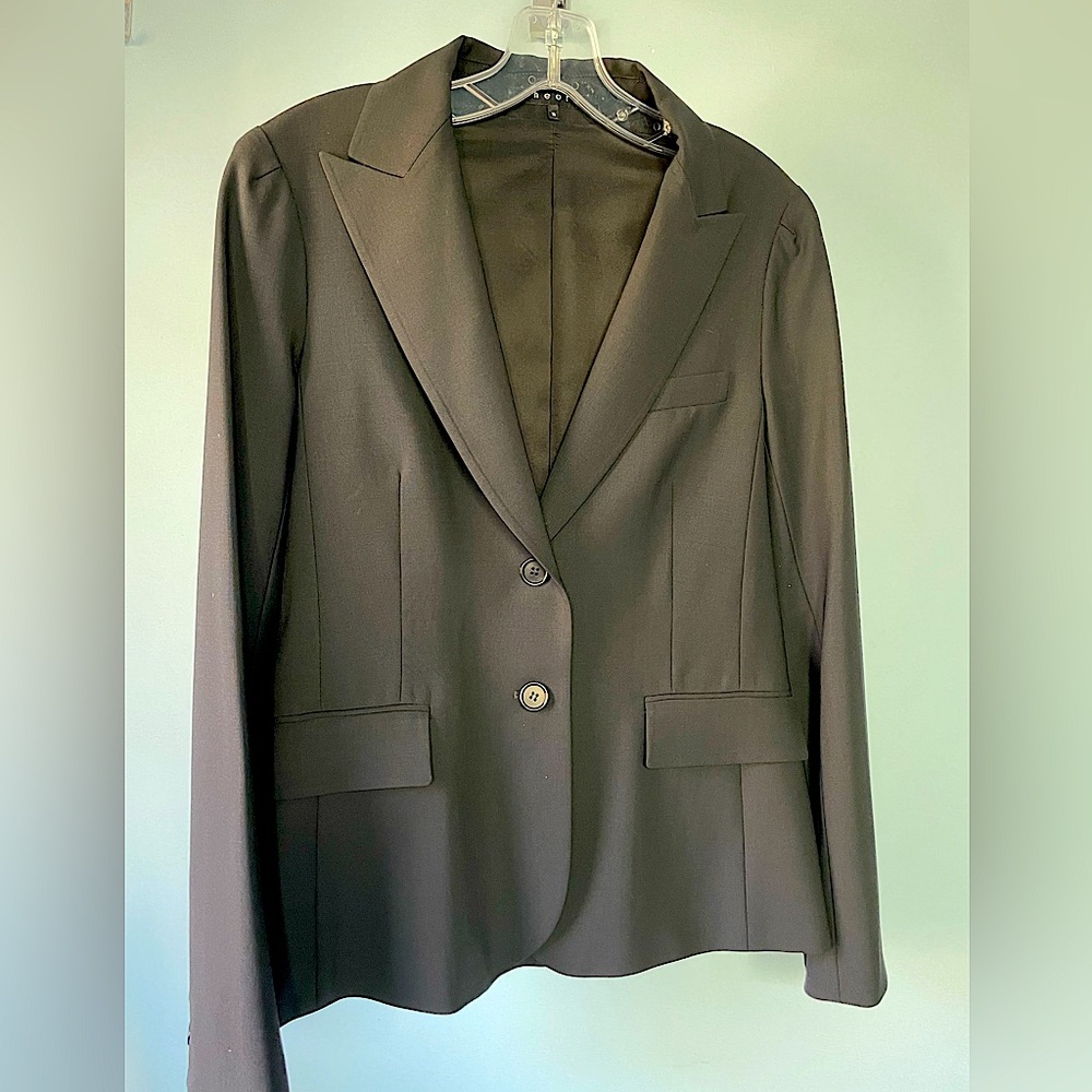 Theory 2-Button Black Wool Lycra Jacket - image 1